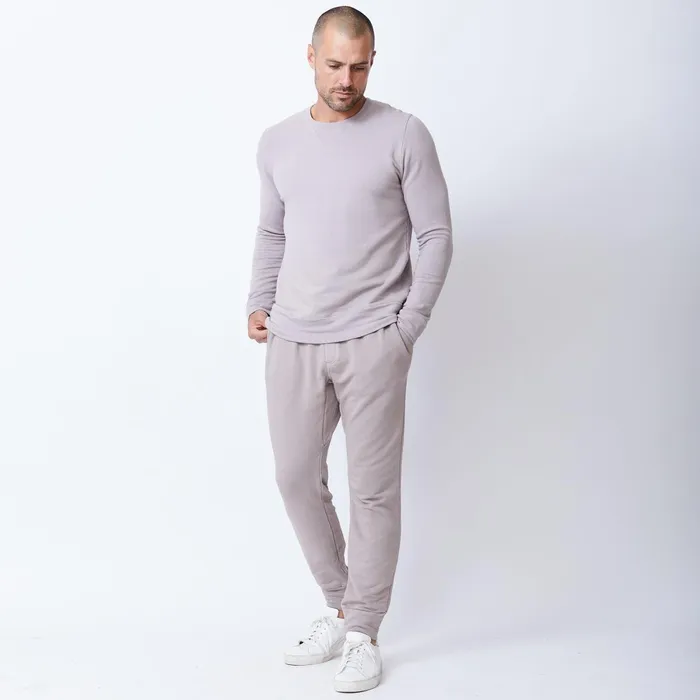 Men Sale MONROW Supersoft Fleece Crew Neck Sweatshirt Acorn