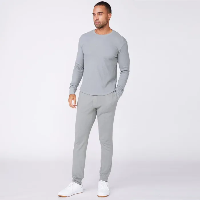 Men Sale MONROW Thermal Long Sleeve Crew Gunmetal