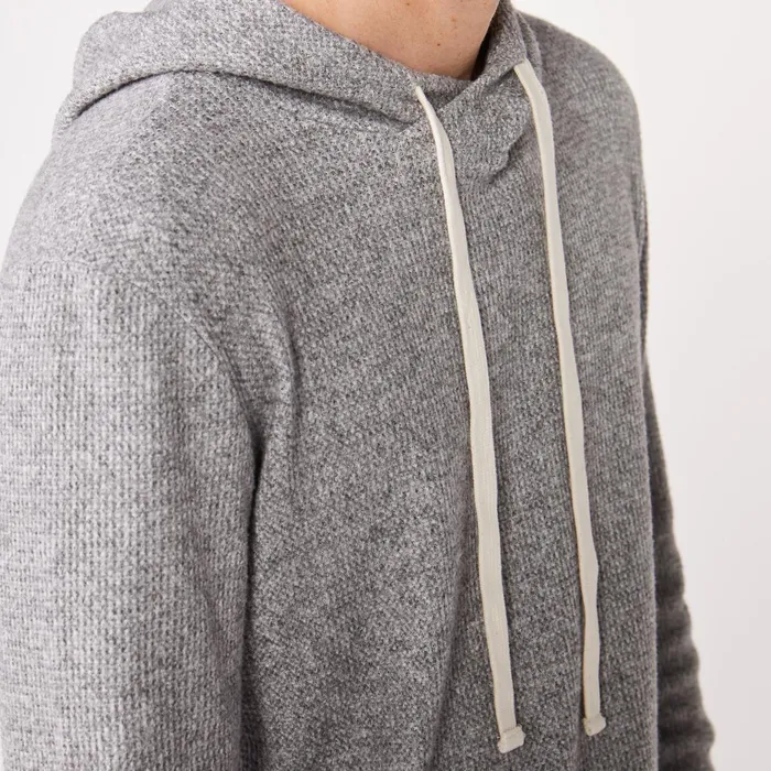Men Sale MONROW Thermal Pullover Hoody Dark Heather Men Sale MONROW Thermal Pullover Hoody Dark Heather