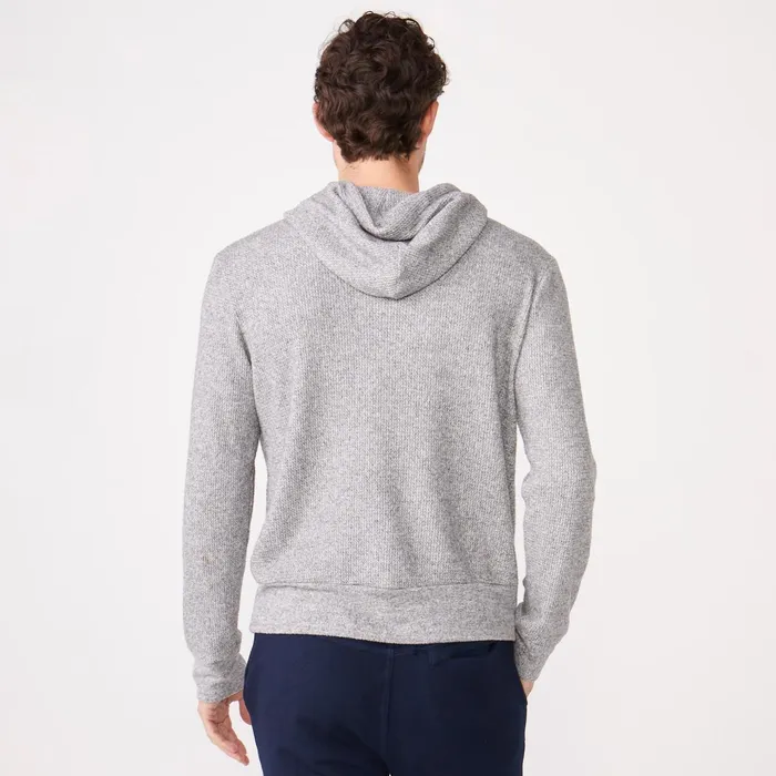 Men Sale MONROW Thermal Pullover Hoody Dark Heather Men Sale MONROW Thermal Pullover Hoody Dark Heather