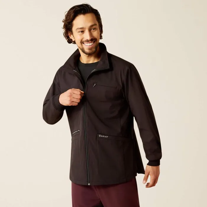 Men Scrubs Ariat Conrad Utility Scrub Jacket Black