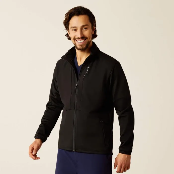 Men Scrubs Ariat Galen Fleece Scrub Jacket Black