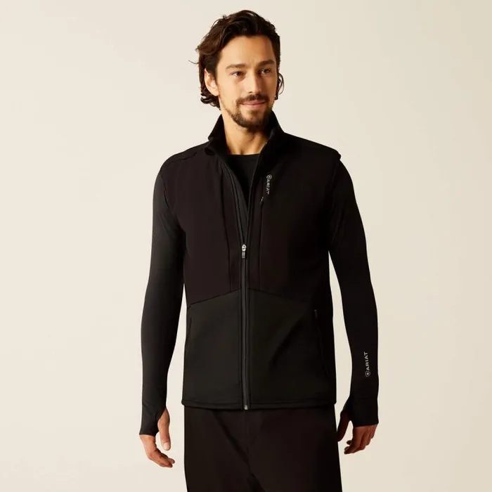Men Scrubs Ariat Galen Fleece Scrub Vest Black