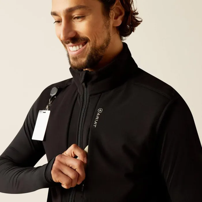 Men Scrubs Ariat Galen Fleece Scrub Vest Black Men Scrubs Ariat Galen Fleece Scrub Vest Black