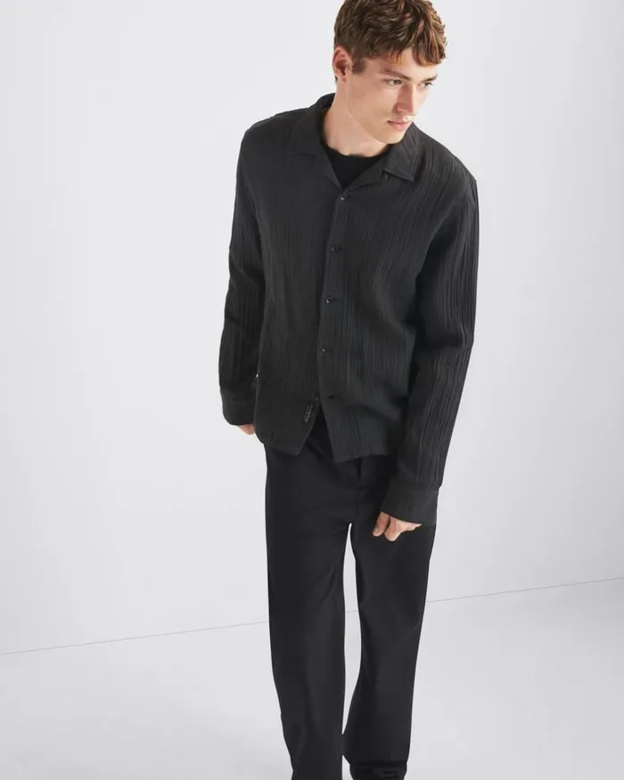 Men Shirts Rag 038 Bone Avery Gauze Camp Shirt Phantom