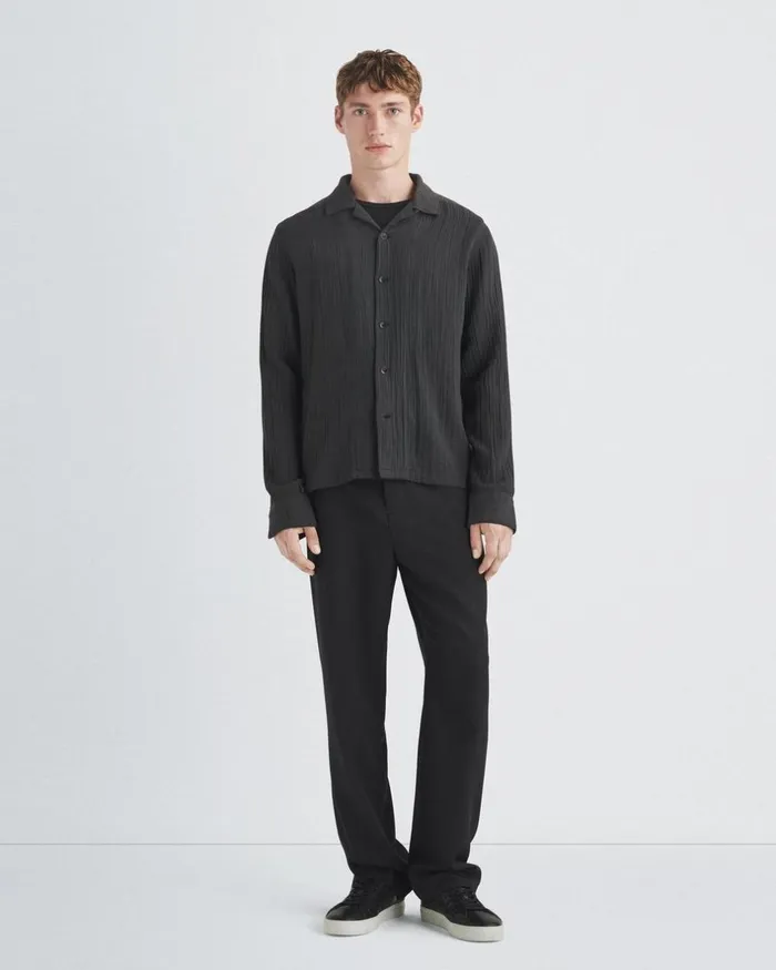 Men Shirts Rag 038 Bone Avery Gauze Camp Shirt Phantom