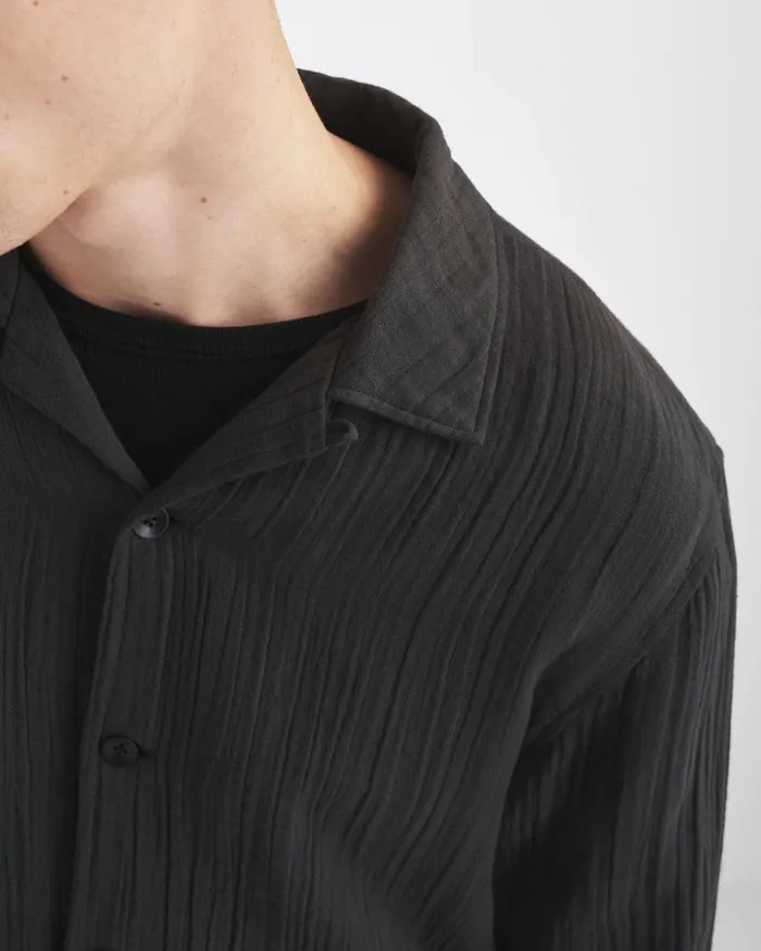 Men Shirts Rag 038 Bone Avery Gauze Camp Shirt Phantom