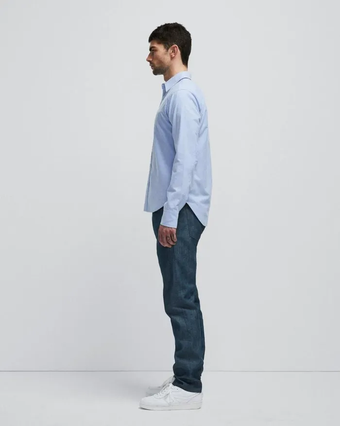 Men Shirts Rag 038 Bone Fit 2 Engineered Cotton Oxford Shirt Blue Oxford