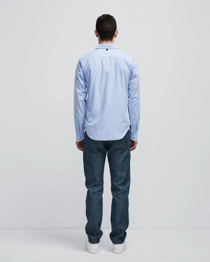 Men Shirts Rag 038 Bone Fit 2 Engineered Cotton Oxford Shirt Blue Oxford