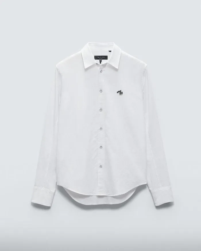 Men Shirts Rag 038 Bone Rb Monster Cotton Oxford Shirt White