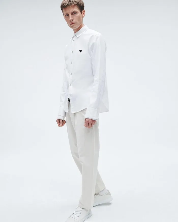 Men Shirts Rag 038 Bone Rb Monster Cotton Oxford Shirt White