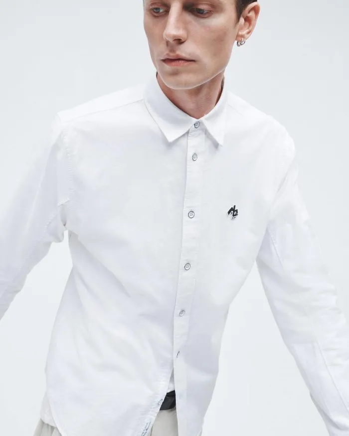 Men Shirts Rag 038 Bone Rb Monster Cotton Oxford Shirt White