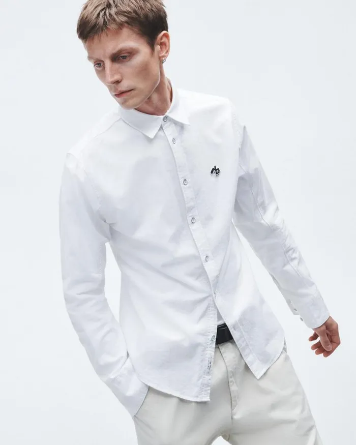 Men Shirts Rag 038 Bone Rb Monster Cotton Oxford Shirt White
