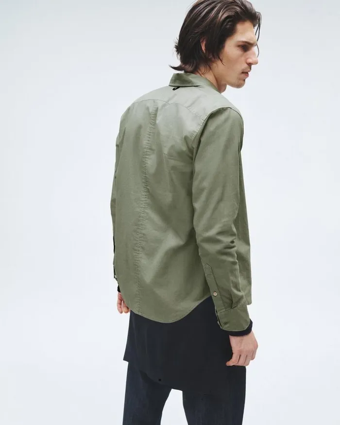 Men Shirts Rag 038 Bone Tomlin Cotton Oxford Shirt Dark Mint