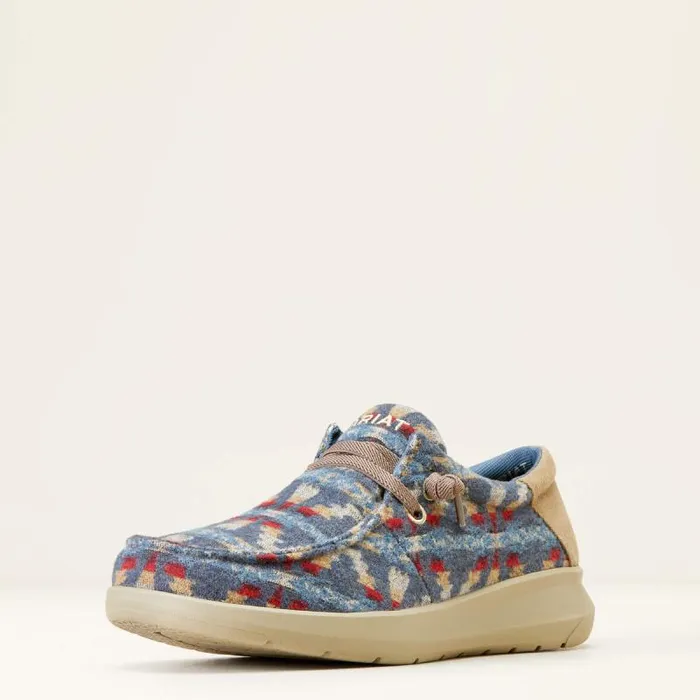 Men Shoes and Sneakers Ariat Hilo Stretch Lace Blue Blanket Wooly