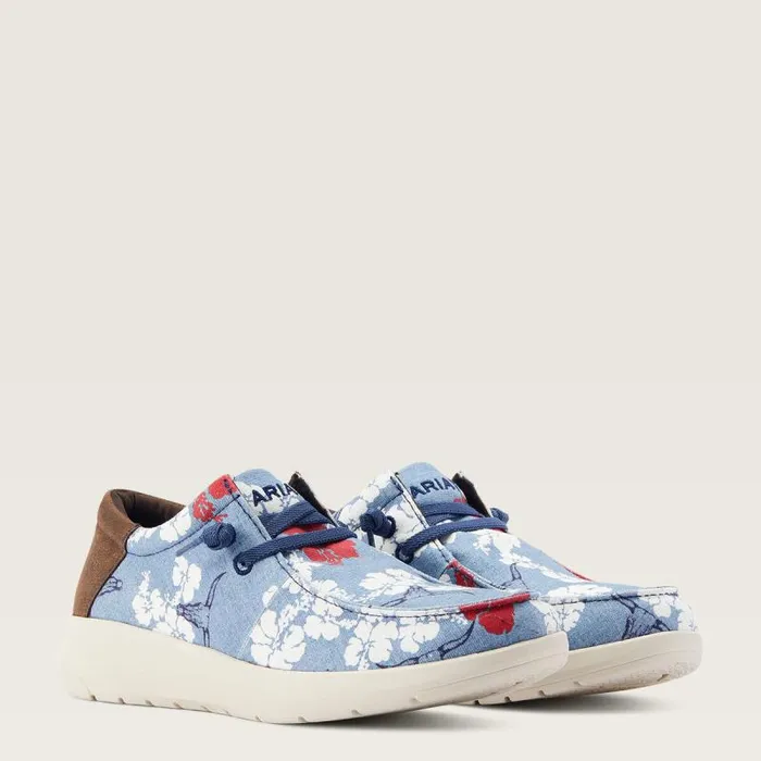 Men Shoes and Sneakers Ariat Hilo Western Aloha Red White And Blue Pareau Prin