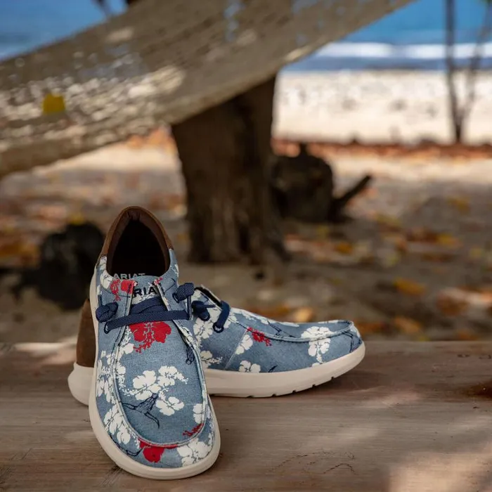 Men Shoes and Sneakers Ariat Hilo Western Aloha Red White And Blue Pareau Prin