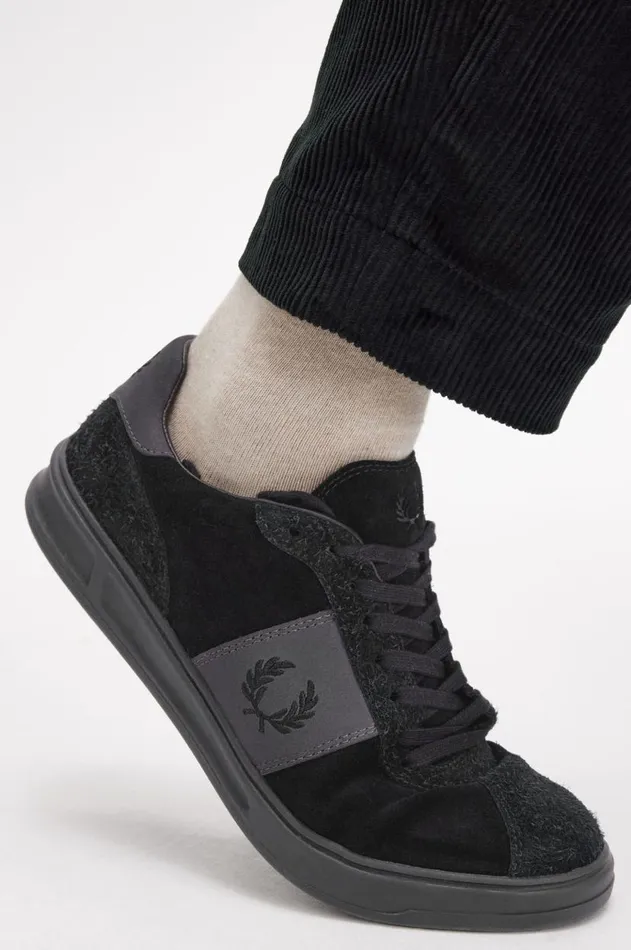 Men Shoes Fred Perry B4 Blackanchor Grey