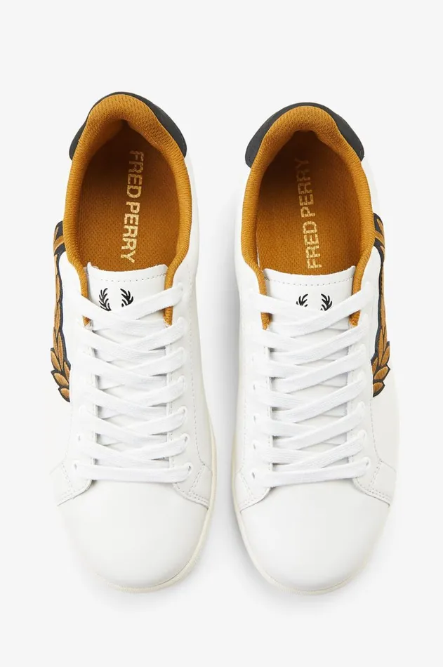Men Shoes Fred Perry B721 Porcelaindark Caramel