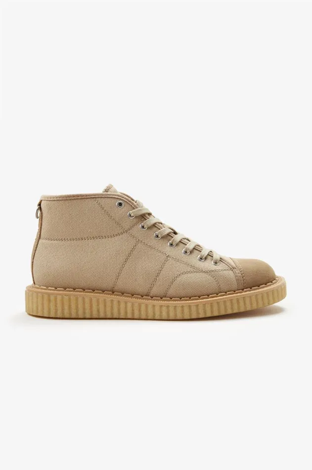 Men Shoes Fred Perry Heavy Canvas Monkey Boot Mid Sand
