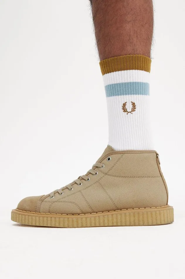 Men Shoes Fred Perry Heavy Canvas Monkey Boot Mid Sand