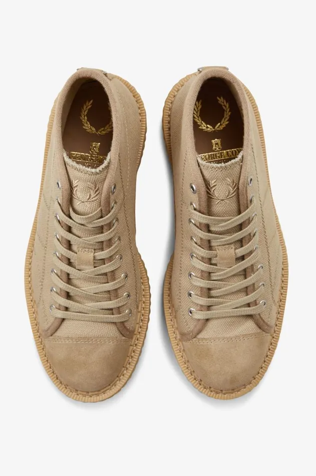 Men Shoes Fred Perry Heavy Canvas Monkey Boot Mid Sand