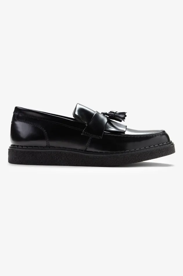 Men Shoes Fred Perry Leather Tassel Loafer Black