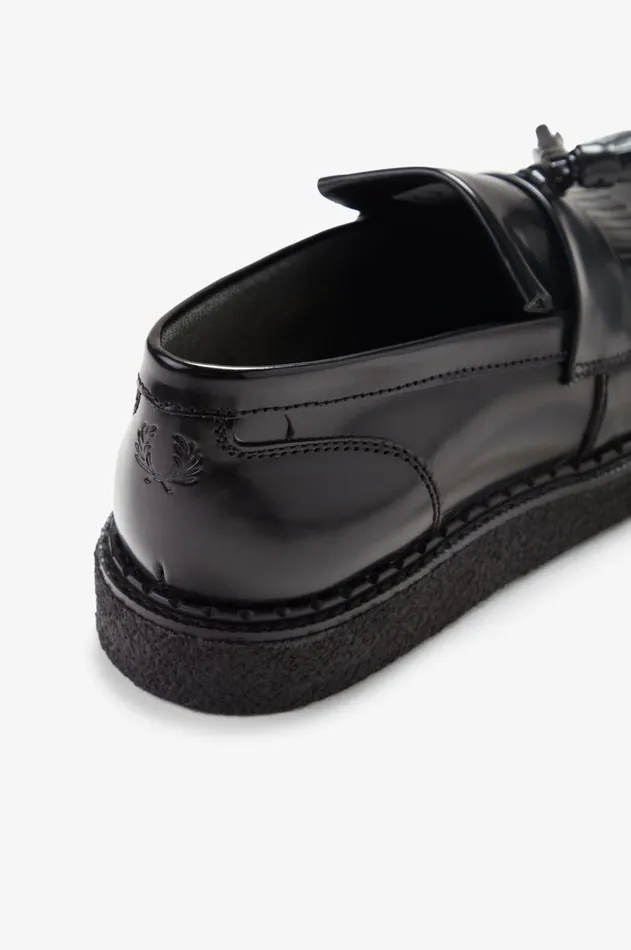 Men Shoes Fred Perry Leather Tassel Loafer Black
