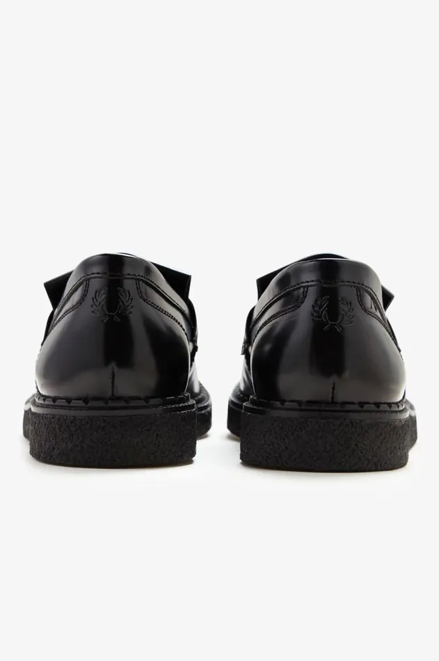 Men Shoes Fred Perry Leather Tassel Loafer Black