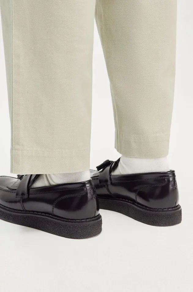 Men Shoes Fred Perry Leather Tassel Loafer Black