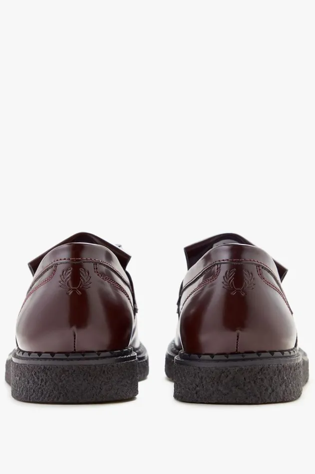 Men Shoes Fred Perry Leather Tassel Loafer Oxblood