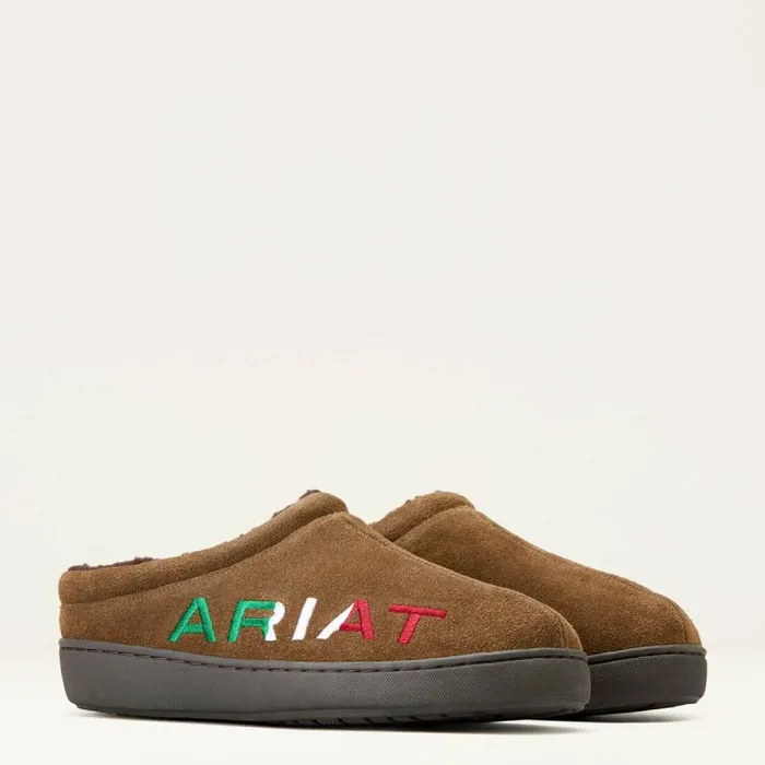 Men Slippers Ariat Ariat Logo Hooded Back Slipper Stone Mexico
