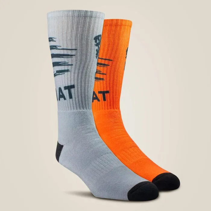 Men Socks Ariat Patriot Graphic Crew Work Sock 2 Pair Multi Color Pack Greyorange Men Socks Ariat Patriot Graphic Crew Work Sock 2 Pair Multi Color Pack Greyorange