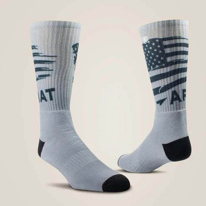 Men Socks Ariat Patriot Graphic Crew Work Sock 2 Pair Multi Color Pack Greyorange Men Socks Ariat Patriot Graphic Crew Work Sock 2 Pair Multi Color Pack Greyorange