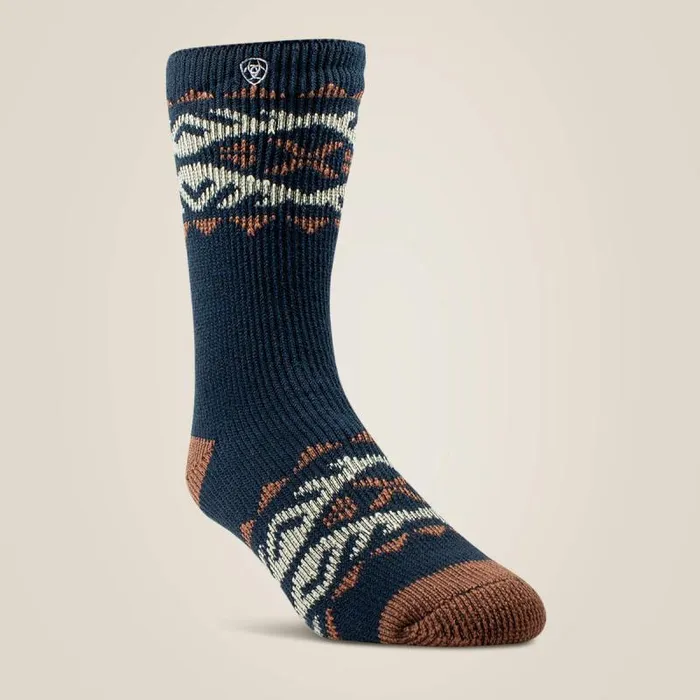 Men Socks Ariat Premium Alpine Sock Pair Multi Color Pair Navy