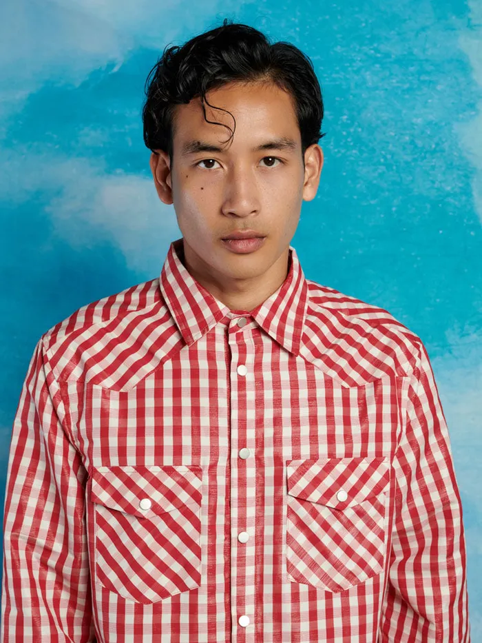 Men Stables Gingham Shirt Gingham Red Sister Jane Shirts