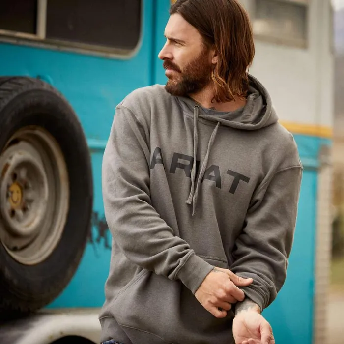 Men Sweatshirts and Hoodies Ariat Ariat Logo Hoodie Grey Heather Men Sweatshirts and Hoodies Ariat Ariat Logo Hoodie Grey Heather