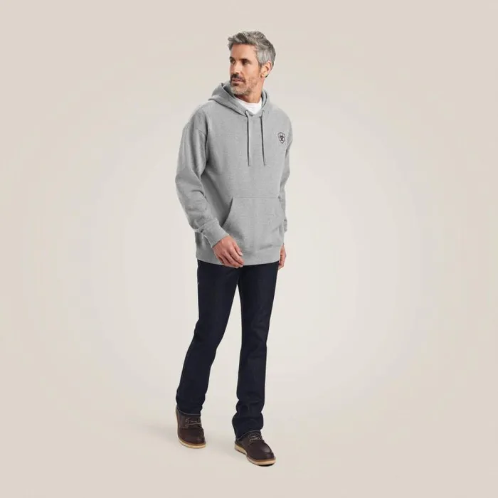 Men Sweatshirts and Hoodies Ariat Ariat Logo Hoodie Heather Grey Men Sweatshirts and Hoodies Ariat Ariat Logo Hoodie Heather Grey