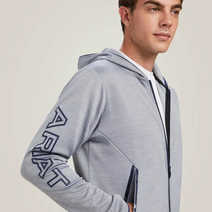 Men Sweatshirts and Hoodies Ariat Byron Full Zip Hoodie Heather Grey Men Sweatshirts and Hoodies Ariat Byron Full Zip Hoodie Heather Grey