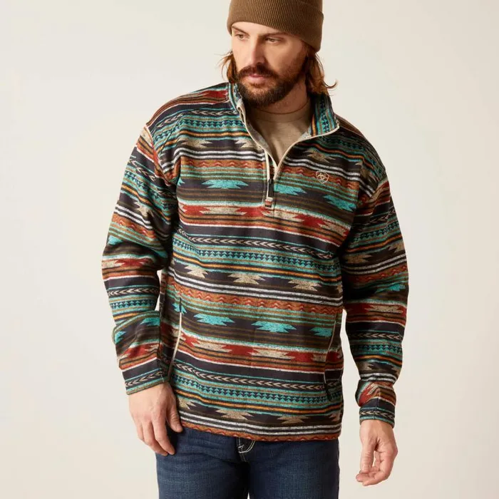 Men Sweatshirts and Hoodies Ariat Caldwell 14 Zip Sweater Biscay Bay Serape