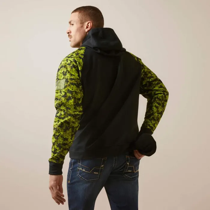 Men Sweatshirts and Hoodies Ariat FR DuraStretch Patriot Hoodie Blacklime Camo Men Sweatshirts and Hoodies Ariat FR DuraStretch Patriot Hoodie Blacklime Camo