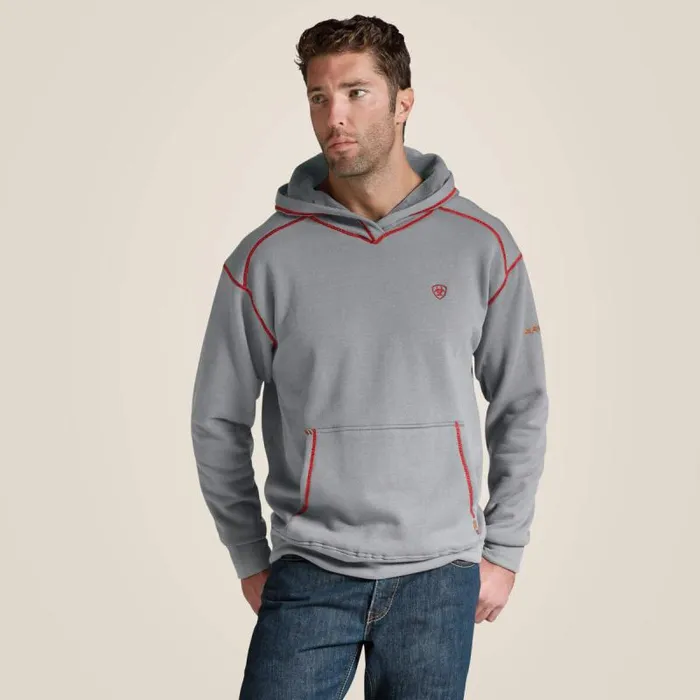 Men Sweatshirts and Hoodies Ariat FR Polartec Hoodie Heather Gray