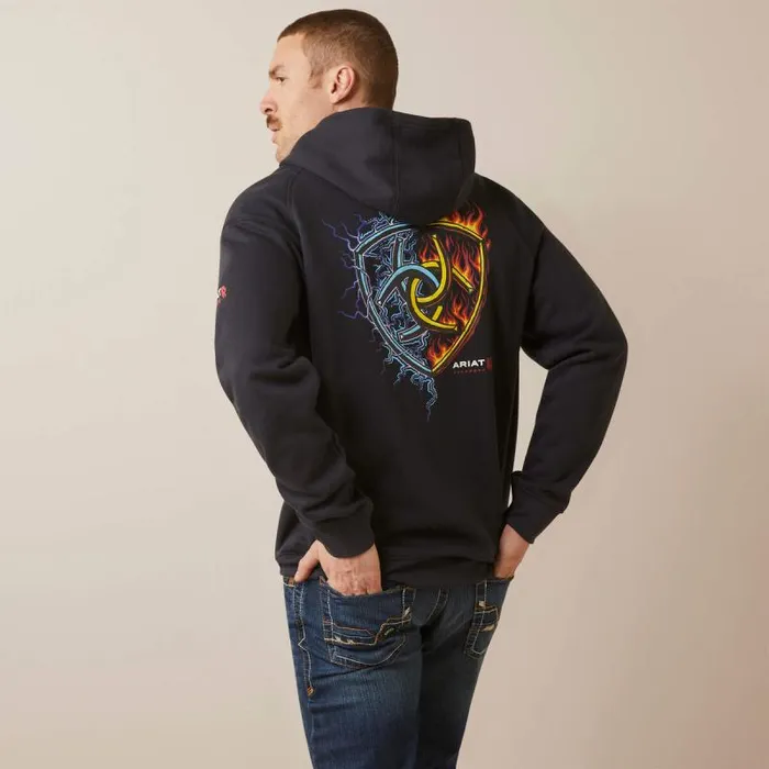 Men Sweatshirts and Hoodies Ariat FR Rev Shock Fire Hoodie Black