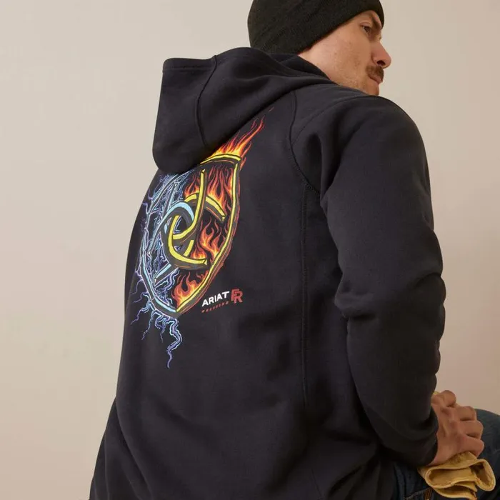 Men Sweatshirts and Hoodies Ariat FR Rev Shock Fire Hoodie Black Men Sweatshirts and Hoodies Ariat FR Rev Shock Fire Hoodie Black