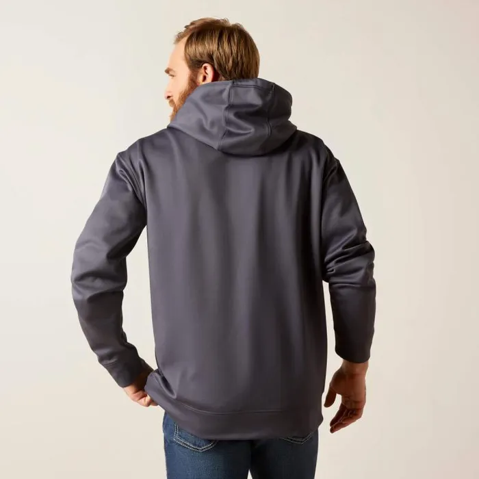 Men Sweatshirts and Hoodies Ariat Logo Tek Fleece Hoodie Odyssey Gray Heather