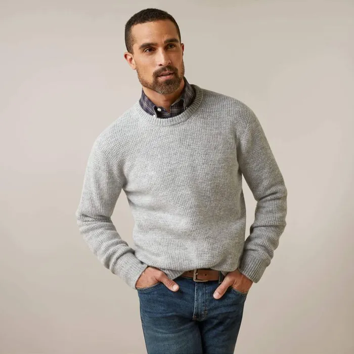 Men Sweatshirts and Hoodies Ariat Mill Valley Sweater Heather Grey