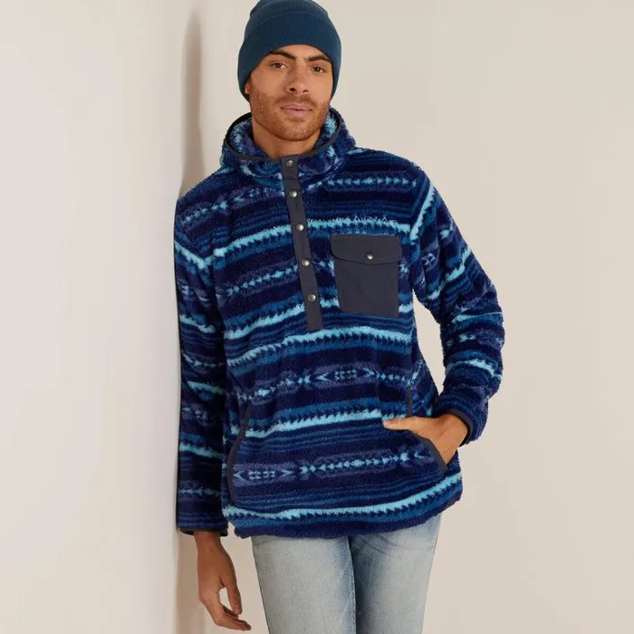 Men Sweatshirts and Hoodies Ariat Polar Bear Fleece Hoodie Blue Depths Serape