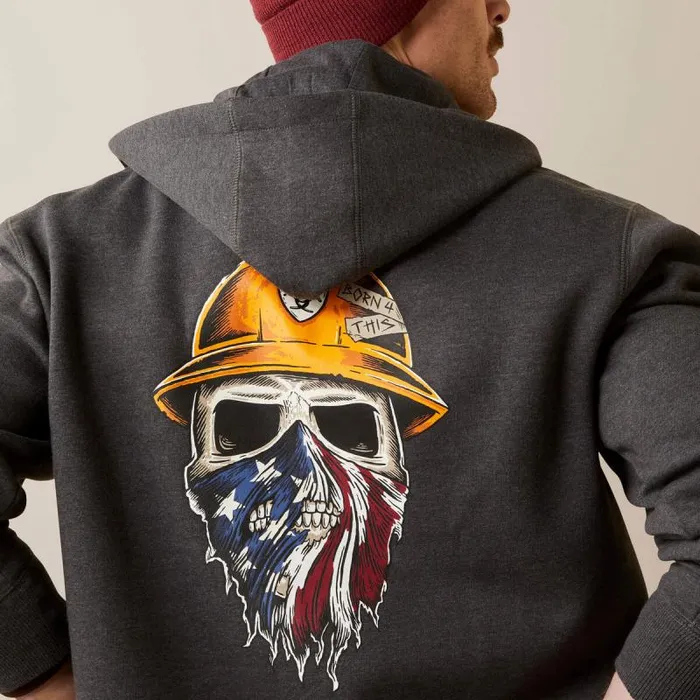 Men Sweatshirts and Hoodies Ariat Rebar Born For This Full Zip Hoodie Charcoal Heather Men Sweatshirts and Hoodies Ariat Rebar Born For This Full Zip Hoodie Charcoal Heather
