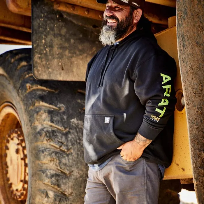 Men Sweatshirts and Hoodies Ariat Rebar Graphic Hoodie Blacklime Men Sweatshirts and Hoodies Ariat Rebar Graphic Hoodie Blacklime
