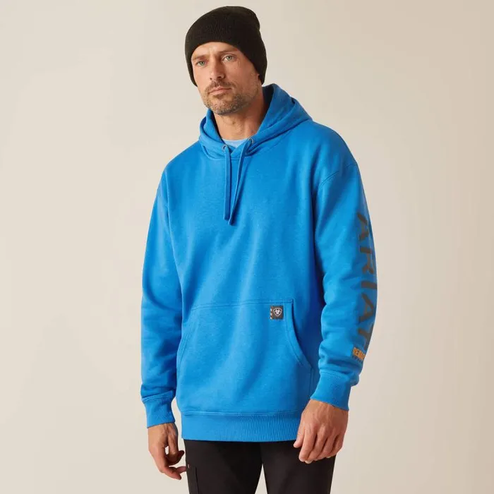 Men Sweatshirts and Hoodies Ariat Rebar Graphic Hoodie Campanula